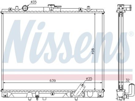 Радіатор охолодження двигуна nissens 62895A