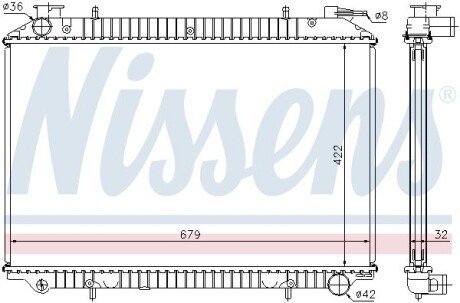 Радіатор охолодження двигуна nissens 62976A