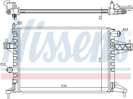 Радіатор охолодження двигуна nissens 63008