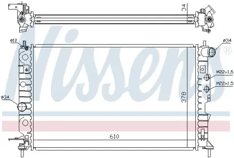 Радіатор охолодження двигуна Nissens 630121