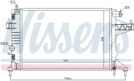 Радіатор охолодження двигуна Nissens 63018
