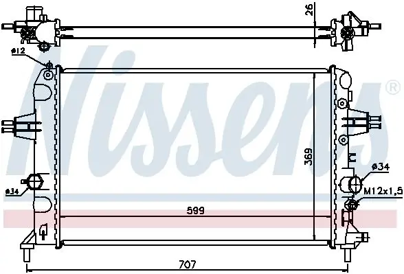 Радиатор охлаждения двигателя nissens 630704
