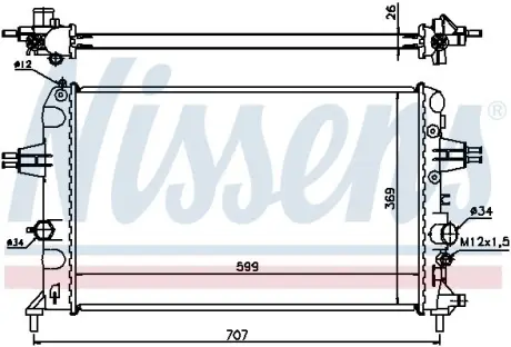 Радиатор охлаждения двигателя nissens 630704