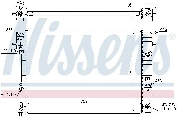 Радиатор охлаждения двигателя nissens 63072A