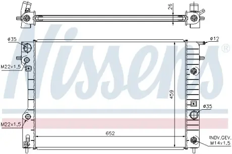 Радиатор охлаждения двигателя nissens 63072A
