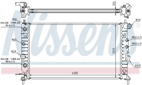 Радіатор охолодження двигуна Nissens 63078