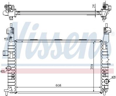 Радіатор охолодження двигуна nissens 63087A