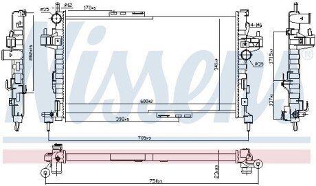Радиатор охлаждения двигателя nissens 63094
