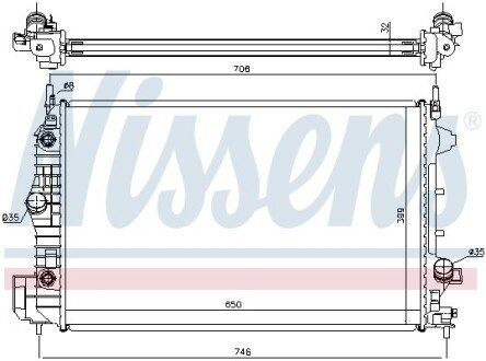 Радиатор охлаждения двигателя nissens 63113A на Сааб 9 3