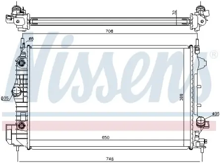 Радіатор охолодження двигуна Nissens 63113A