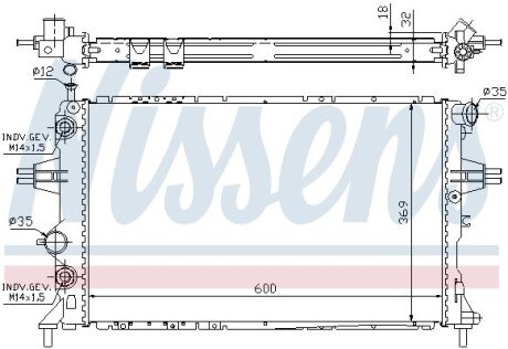 Радіатор охолодження двигуна nissens 63247A