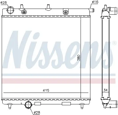 Радиатор охлаждения двигателя nissens 63505