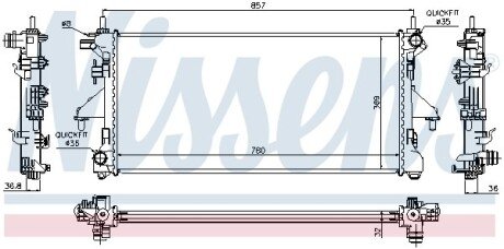 Радиатор охлаждения двигателя nissens 63556 на Фиат Дукато 250