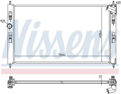 Радиатор охлаждения двигателя nissens 636033