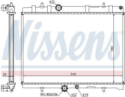 Радіатор охолодження двигуна nissens 63607A