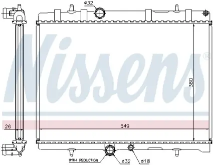 Радиатор охлаждения двигателя nissens 63607A