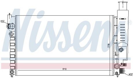 Радиатор охлаждения двигателя nissens 63613