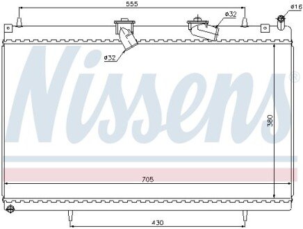 Радиатор охлаждения двигателя nissens 63619