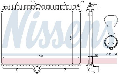 Радіатор охолодження двигуна nissens 63621A