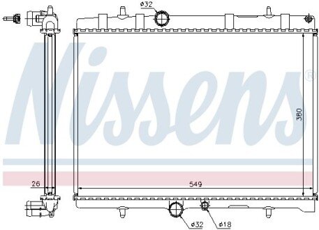 Радіатор охолодження двигуна nissens 63689A