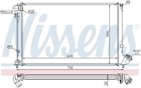 Радиатор охлаждения двигателя nissens 63732