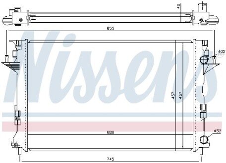 Радіатор охолодження двигуна nissens 63771