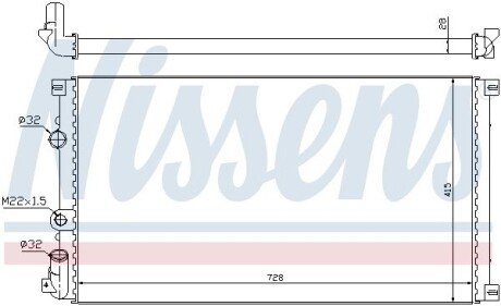 Радіатор охолодження двигуна nissens 63812A