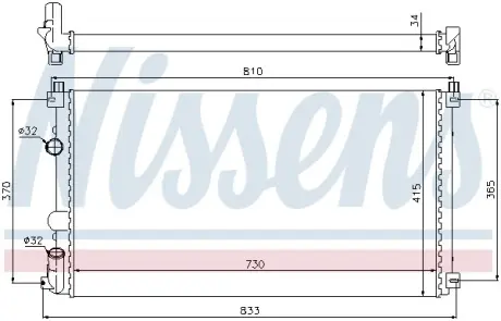 Радіатор охолодження двигуна Nissens 63819