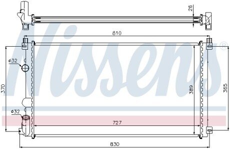 Радіатор охолодження двигуна nissens 63824A на Опель Мовано