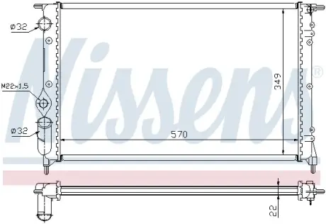 Радіатор охолодження двигуна Nissens 63925