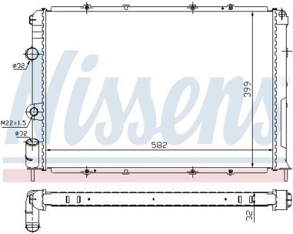 Радиатор охлаждения двигателя nissens 63938A