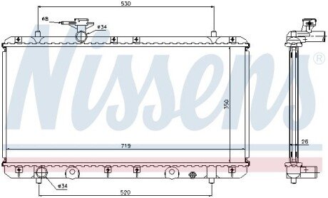 Радіатор охолодження двигуна nissens 64167A