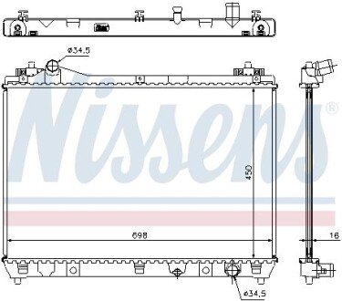 Радіатор охолодження двигуна nissens 64202
