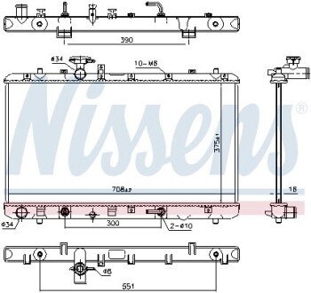 Радиатор охлаждения двигателя nissens 64255