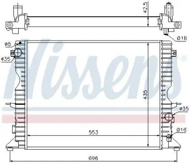 Радіатор охолодження двигуна Nissens 64311A