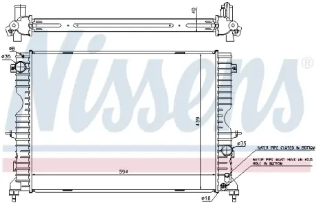 Радіатор охолодження двигуна Nissens 64312A
