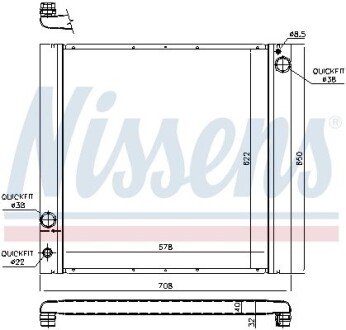 Радіатор охолодження двигуна nissens 64329