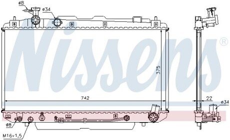 Радиатор охлаждения двигателя nissens 64644A