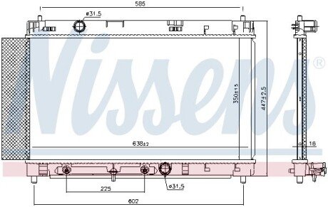 Радіатор охолодження двигуна nissens 646942