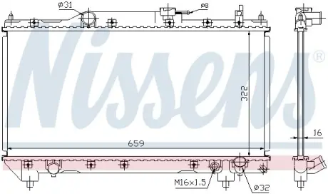 Радіатор охолодження двигуна Nissens 64783A