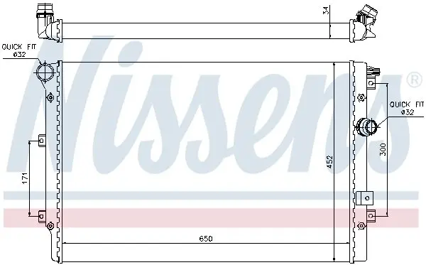 Радиатор охлаждения двигателя nissens 65015