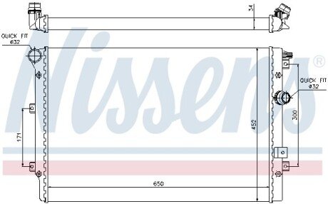 Радиатор охлаждения двигателя nissens 65015 на Фольксваген Тигуан