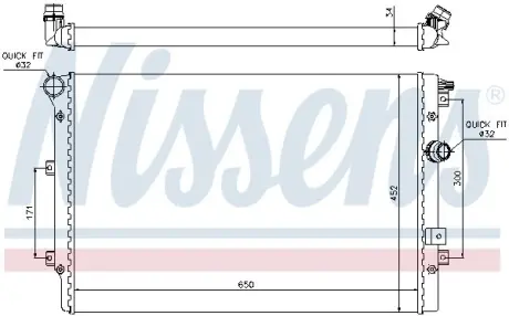 Радиатор охлаждения двигателя nissens 65015