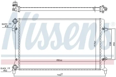 Радіатор охолодження двигуна Nissens 65277