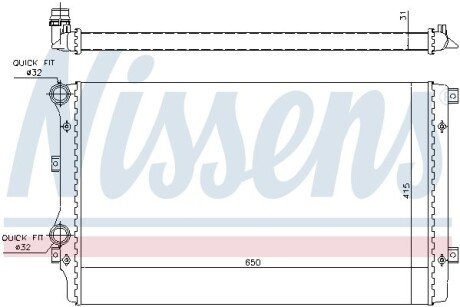 Радиатор охлаждения двигателя nissens 65280A на Фольксваген Гольф 6