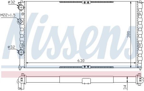 Радиатор охлаждения двигателя nissens 65290