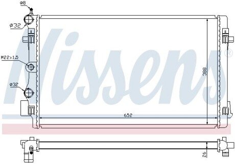 Радиатор охлаждения двигателя nissens 65293