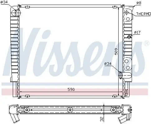 Радиатор охлаждения двигателя nissens 65508A