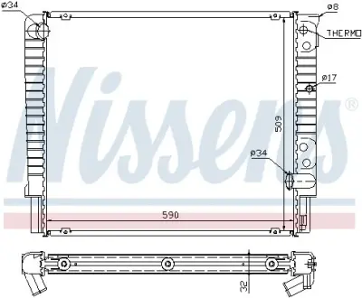 Радіатор охолодження двигуна Nissens 65508A