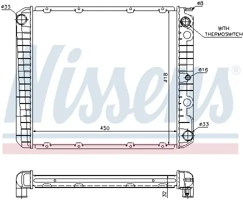Радиатор охлаждения двигателя nissens 65525A